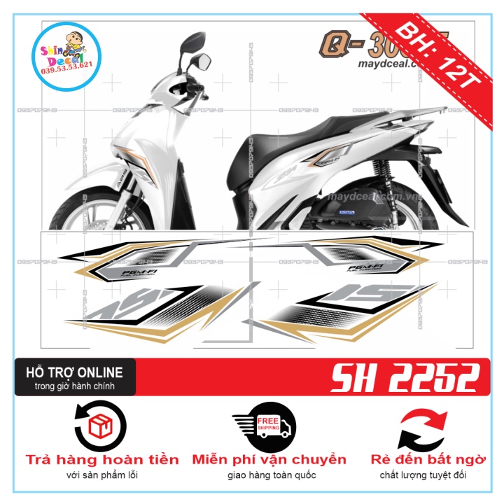 TEM XE SH 2020 DÁN XE TRẮNG -- SHIN DECAL 2
