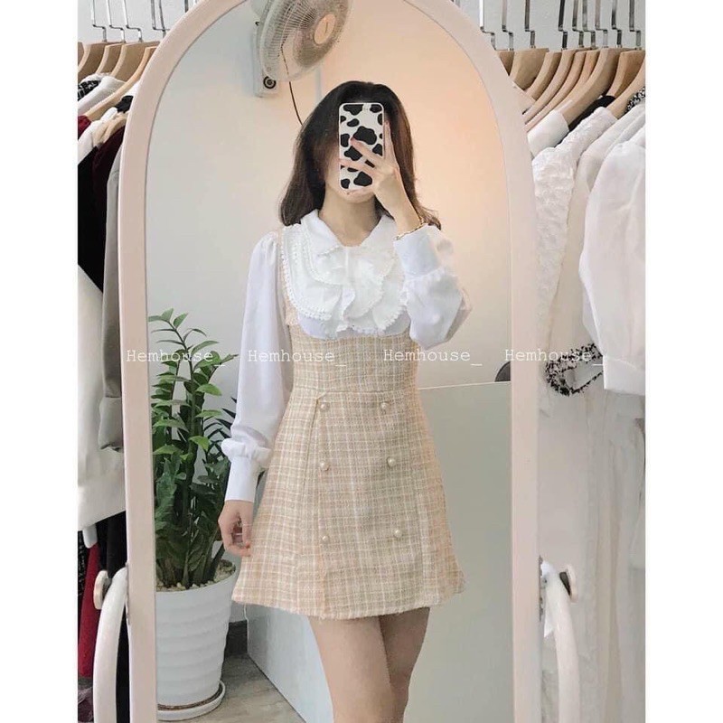 váy dạ cổ bèo