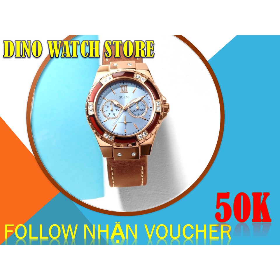 ĐỒNG HỒ NỮ GUESS W0775L7 DÂY DA MÀU NÂU SANG TRỌNG