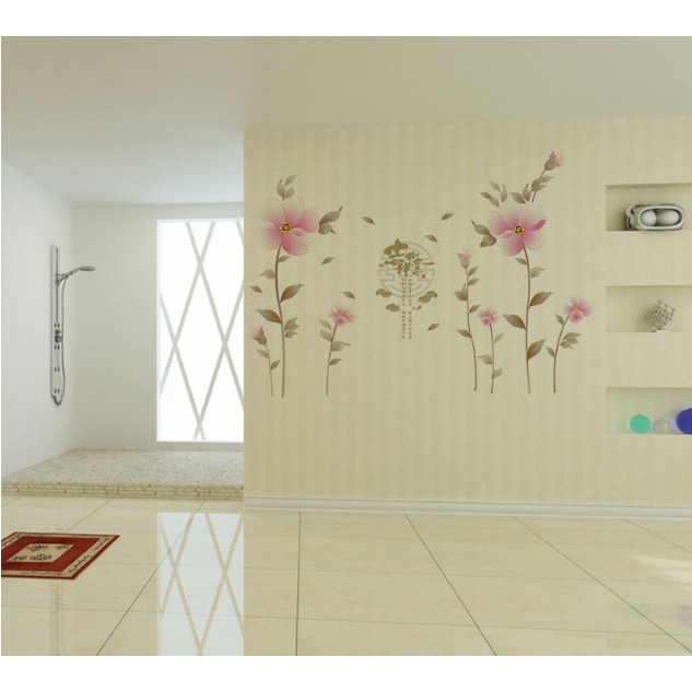 Decal trang trí Hoa Tím Nhạt cổ trang
