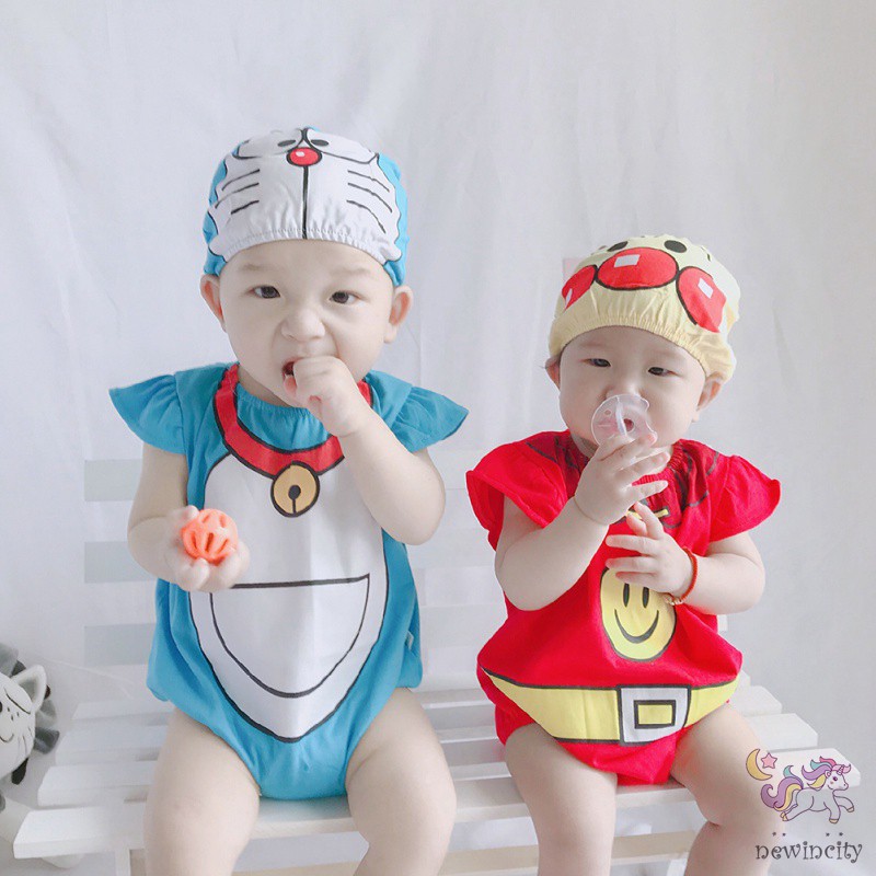 Jumpsuit Sát Nách Hoạ Tiết Hoạt Hình Phong Cách Hàn Quốc Cho Bé