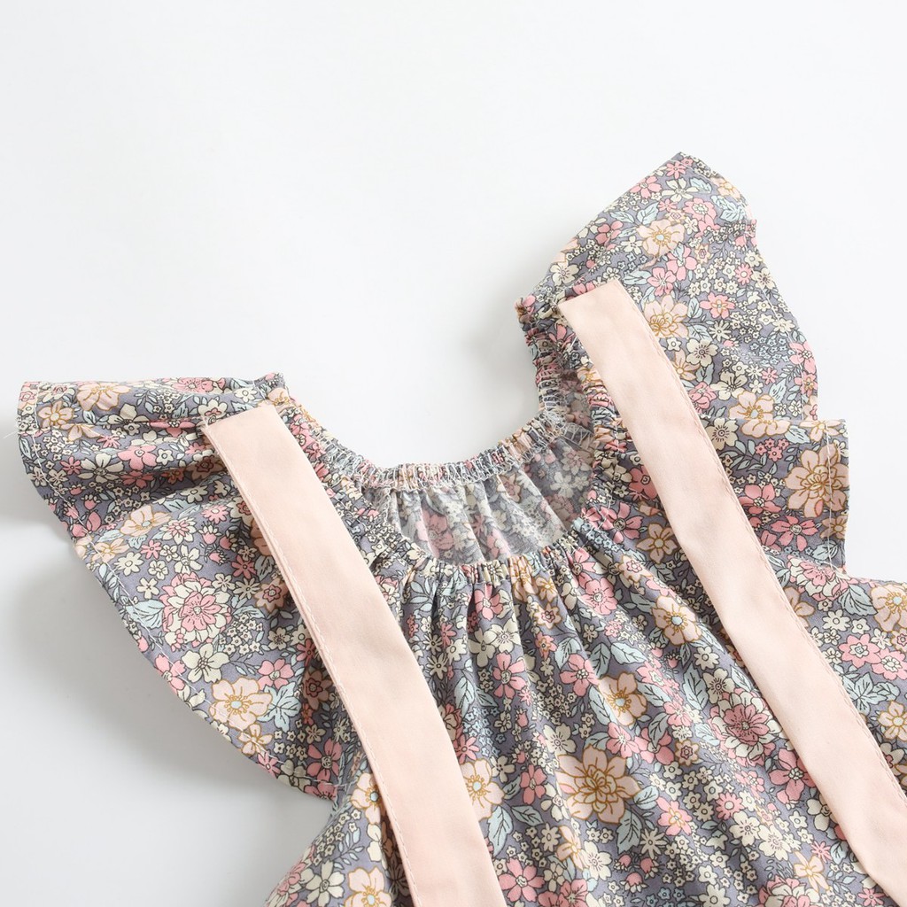 Romper Sanlutoz Họa Tiết Hoa Phong Cách Mùa Hè Đáng Yêu Cho Bé Gái