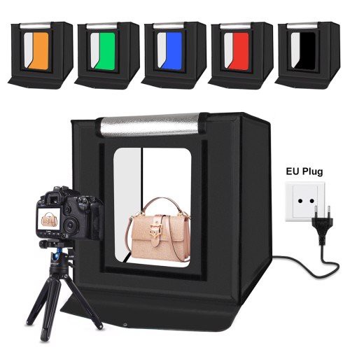 HỘP CHỤP ẢNH SẢN PHẨM 40x40Cm PULUZ có cửa mặt trước-BOX chụp gắn đèn LED-HÀNG CHÍNH HÃNG
