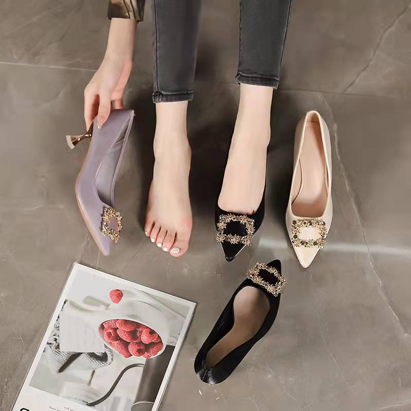 Giày Cao Gót Mũi Nhọn Thiết Kế Mới Thời Trang Dành Cho Mùa Xuân