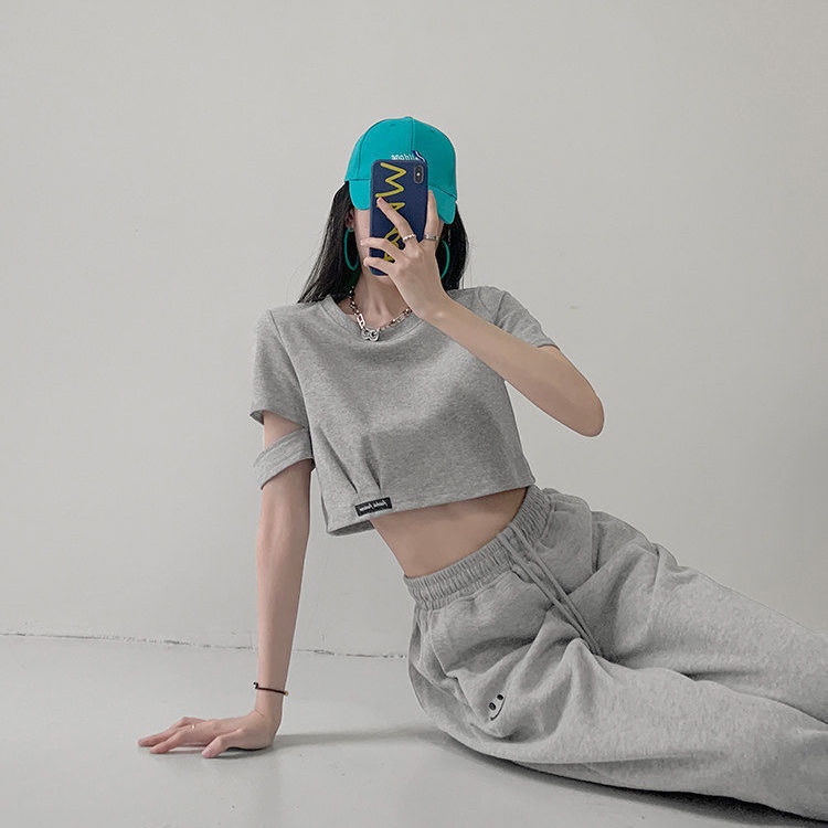 Áo Thun Tay Ngắn Hở Rốn Thời Trang Mùa Hè Dành Cho Nữ