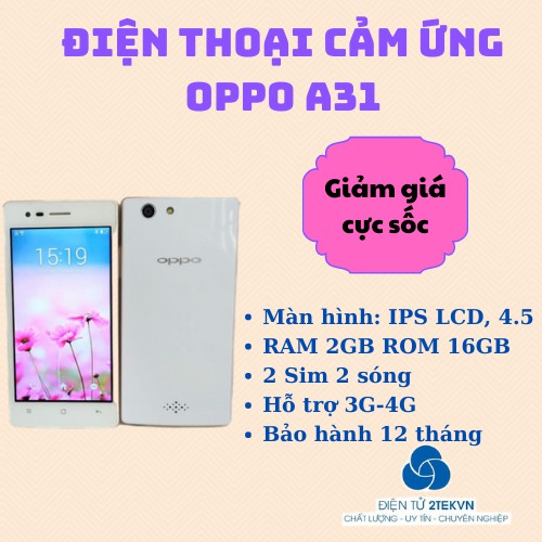 [Free ship] Điện thoại cảm ứng oppo a31 giá rẻ pin trâu-Bảo hành 12 tháng