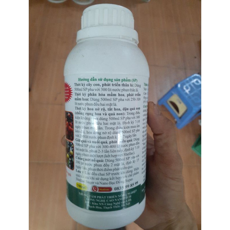 Nano Canxi Super Chai 500ml- Siêu đậu Quả và Chống rụng Quả non.