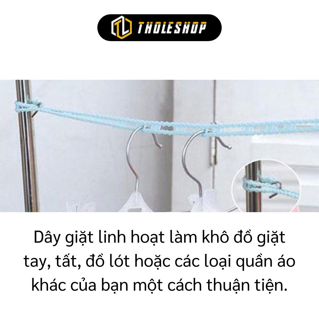Dây Phơi Đồ - Dây Phơi Quần Áo Có Lỗ Móc Treo Loại 3m, Chất Liệu Cao Cấp, Bền Đẹp 3271