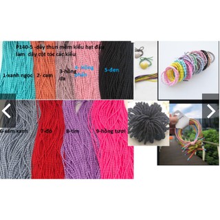 (p140-2) bó 5-10 met dây thun mềm 2.5mm làm dây cột tóc (kiểu hạt lúa)