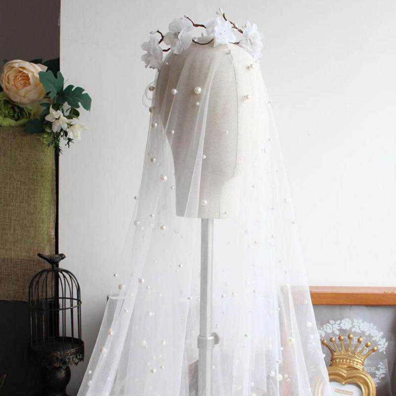 Mạng Che Mặt Bằng Pe Màu Trắng Toàn Diện Làm Thủ Công Kích Thước 1.5M Dùng Trang Trí Đám Cưới