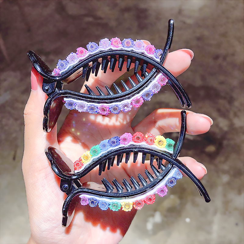 Kẹp tóc màu cầu vồng phong cách Hàn Quốc xinh xắn cho nữ