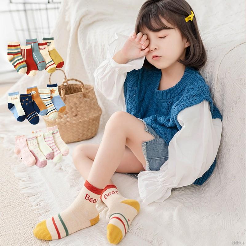 Bộ 5 Đôi Vớ Vải Cotton Phong cách Hàn Quốc Cho Bé