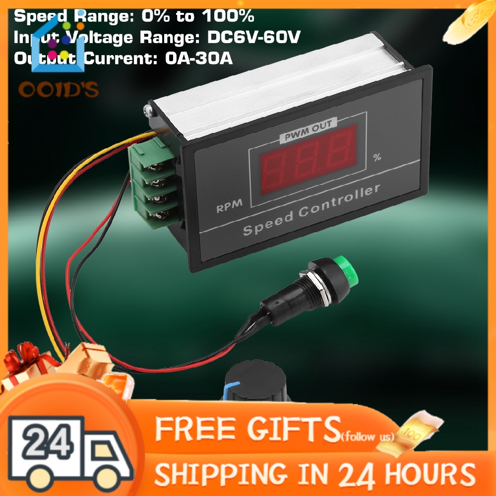 DC START Bộ Điều Khiển Động Cơ Bước 6-60V 12V 24V 36V 48V 30A Pwm DC
