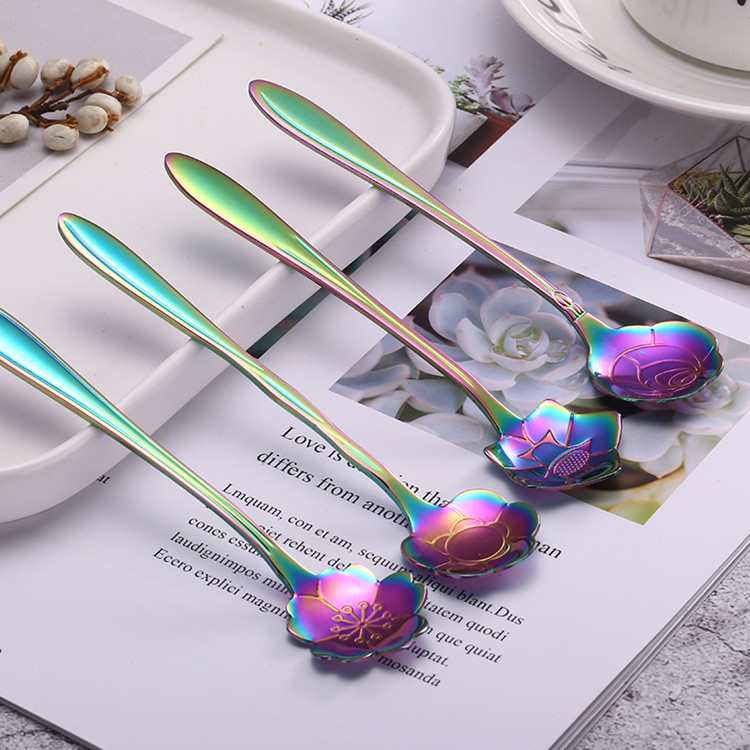 Stainless Steel Petal Spoon Tableware Symphony Stirring Coffee Spoon