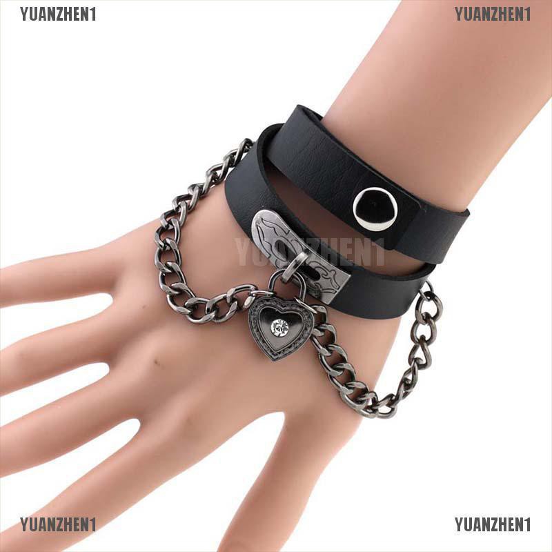 [YUANZHEN1] Vòng Cổ Choker Da Mặt Trái Tim Phong Cách Gothic Punk