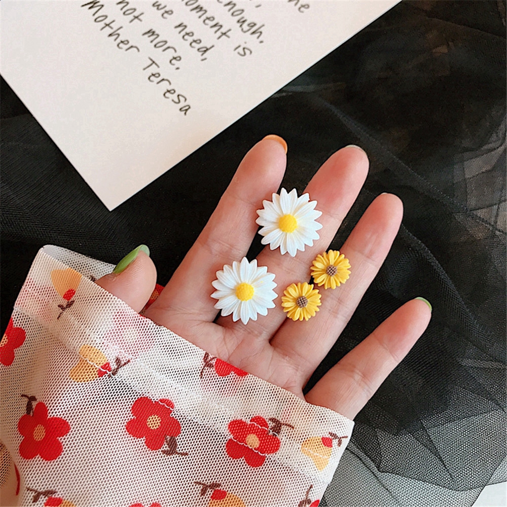 Bông tai hình hoa mini kim bạc 925 phong cách Hàn Quốc xinh xắn cho nữ