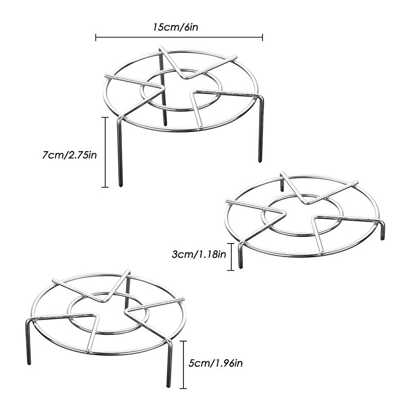 Set 3 Giá Đỡ Nồi Hấp Áp Suất 3 Kích Cỡ Bằng Thép Không Gỉ