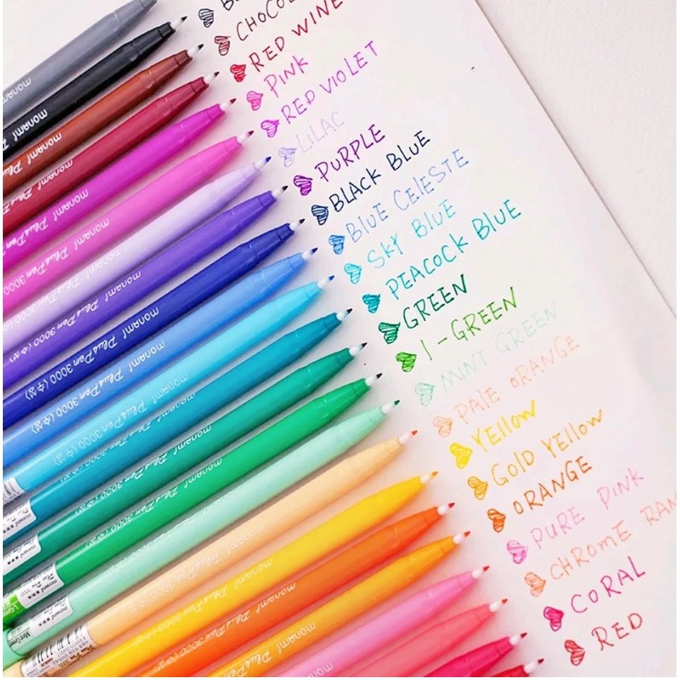 B2 - Bút Monami plus Pen 3000 - Bút viết thanh đậm -Tùy chọn màu