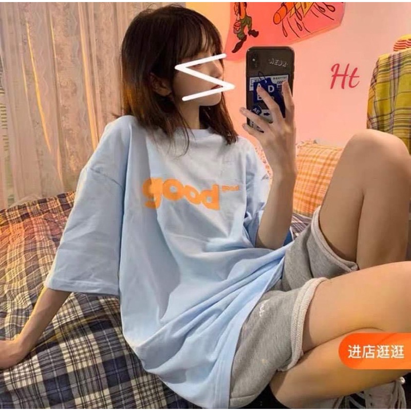 Sét áo GOOD xanh+quần đùi xám HT11