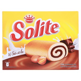 Bánh bông lan cuộn kem vị socola Solite hộp 288g (16 cái)