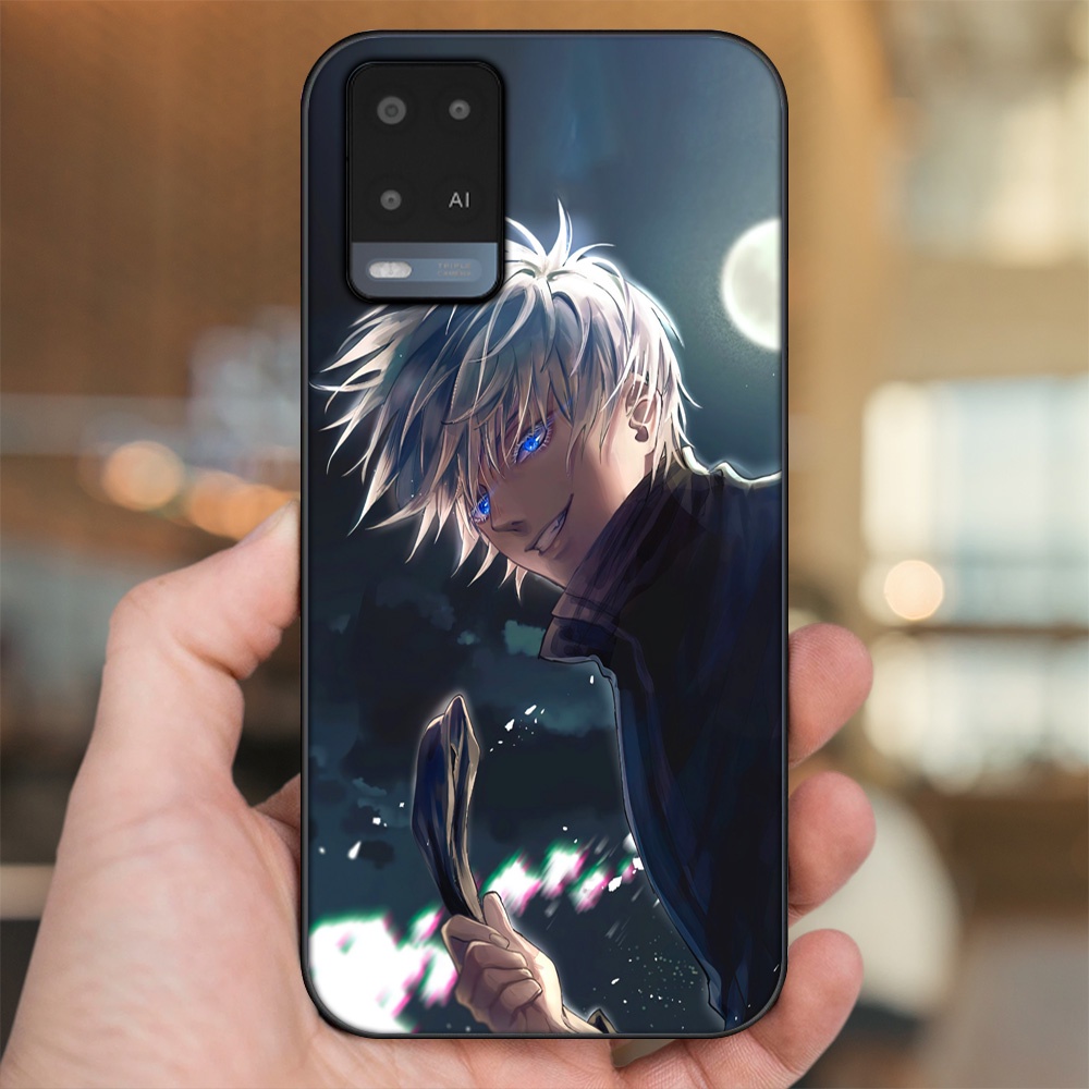 Ốp lưng Oppo A54 4G, A54 5G viền đen in hình Satoru Jujutsu Kaisen