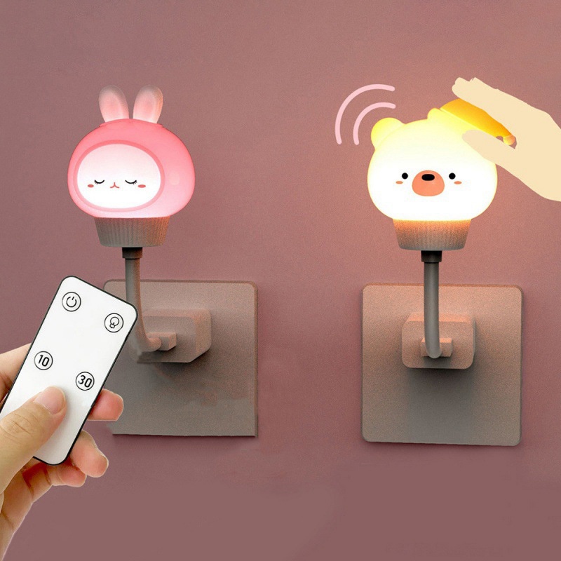 Đèn Ngủ Sạc USB Thiết Kế Dễ Thương Kèm Điều Khiển Từ Xa Tiện Dụng