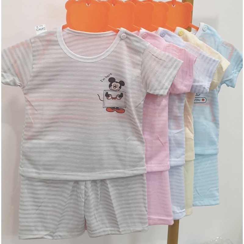 Bộ Cotton Sợi Tre Cài Vai Cho Bé