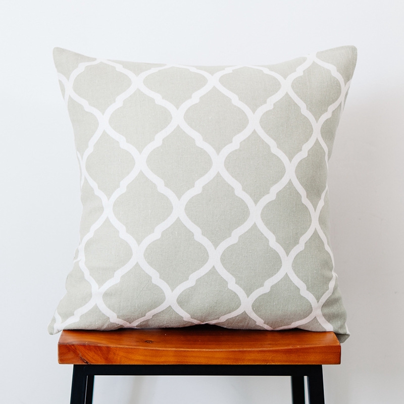 Nordic pastoral cotton pillow cover plaid bed sofa pillow cover woven.