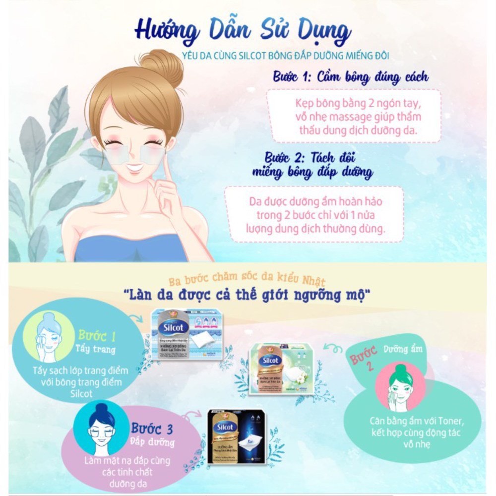 [ Hàng Chính Hãng ] Bông Tẩy Trang, Bông Trang Điểm Silcot 82 Miếng  Hàng Nhập Khẩu Nhật Bản + Mevabeheocon123