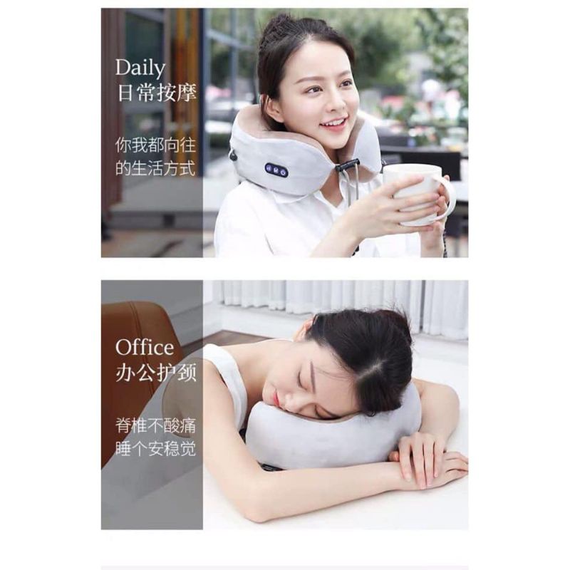 Gối Massage Cổ Vai Gáy U- SHAPPED Chính hãng