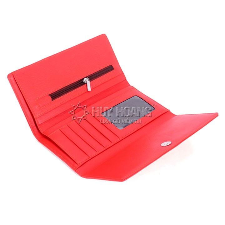 Ví nữ da thật cao cấp 3 gấp màu da, đen, đỏ, hồng, nâu, xanh, xanh dương, đỏ tươi, xanh biển HP3111-12-13-14-15-24-58-62