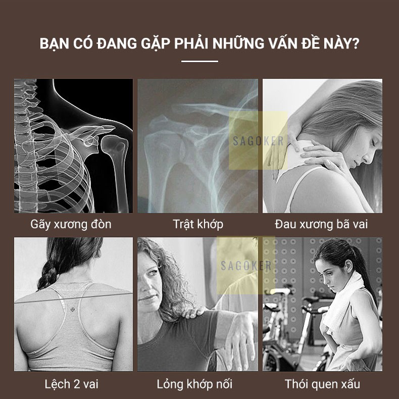 Đai chống gù lưng SAGOKER nghiên cứu phù hợp người Việt, siêu bền, siêu chắc, chất liệu tốt, định hình cơ thể, mã DCG039