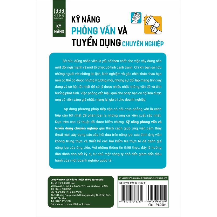 Sách - Kỹ Năng Phỏng Vấn Và Tuyển Dụng Chuyên Nghiệp | BigBuy360 - bigbuy360.vn