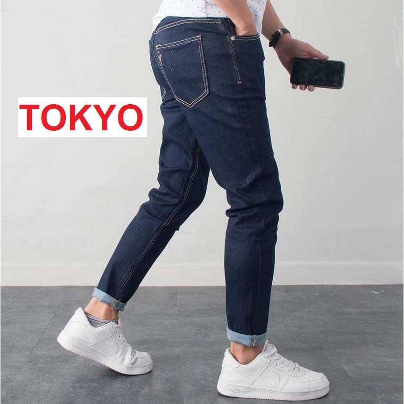 QUẦN JEAN NAM TRƠN CHẤT BÒ XANH ĐẬM CAO CẤP KJ 111 TOKYOSHOP | BigBuy360 - bigbuy360.vn