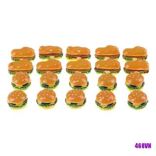 [DOU]2Pcs Hamburgers Miniature Food Models Dollhouse Accessories