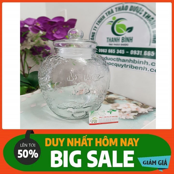 Combo 2 Bình Chum Họa Tiết Long Phụng 10 Lít - Hũ Ngâm Sâm 10 Lít