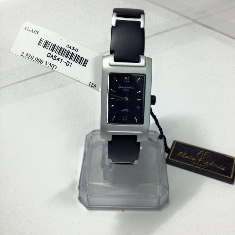 Đồng hồ nữ Alain Frederic dây nhôm đen