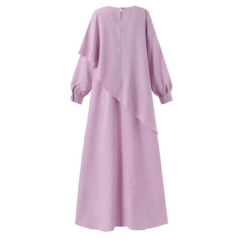 Đầm maxi ZANZEA tay dài cổ tròn phối nút phong cách hồi giáo cho nữ