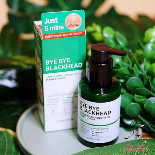 Sữa Rửa Mặt Sủi Bọt Loại Bỏ Mụn Đầu Đen Some By Mi Bye Bye Blackhead 30 Days Miracle Green Tea Tox Bubble Cleanser 120g