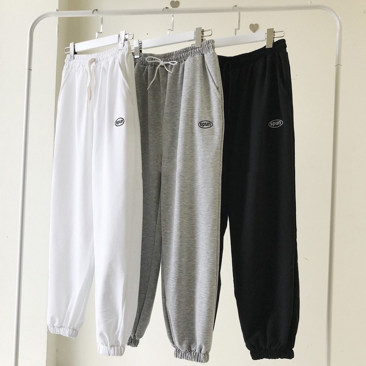 Set áo thun croptop tay dài và quần ống rộng Spun