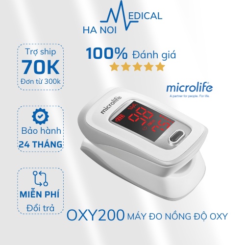 Máy đo nồng độ oxi trong máu MICROLIFE OXY 200 hàng chính hãng bảo hành 24 tháng