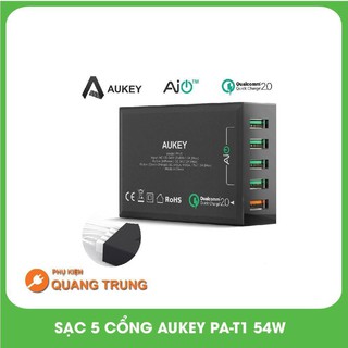 Sạc nhanh 5 cổng aukey 2.0 pa-t1- 54w cực khỏe