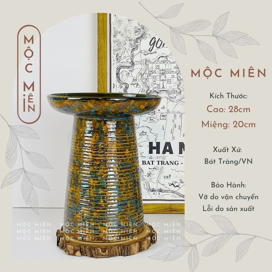 Bình hoa gốm lọ hoa men hoả biến Sắc Hoa decor trang trí phòng khách, Mộc Miên gommocmien, gốm sứ bát tràng