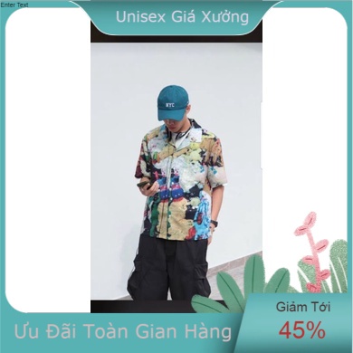 Áo Sơ Mi Tay Ngắn Unisex Cổ Bẻ Phông Cách Hàn Quốc Freesize
