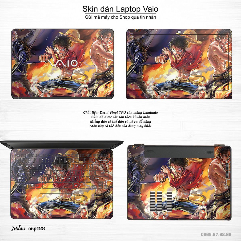 Skin dán Laptop Sony Vaio in hình One Piece nhiều mẫu 14 (inbox mã máy cho Shop)