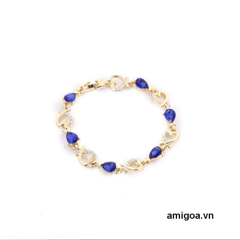 Vòng Tay Đính Đá Hình Trái Tim Xinh Xắn Cho Nữ