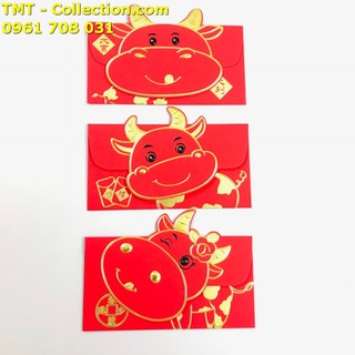 Set 3 bao lì xì hình con trâu 3D nhũ vàng (Mẫu 2) làm quà tặng tiền lì xì độc lạ nhân dịp Tết Tân Sửu 2021 - SP005142