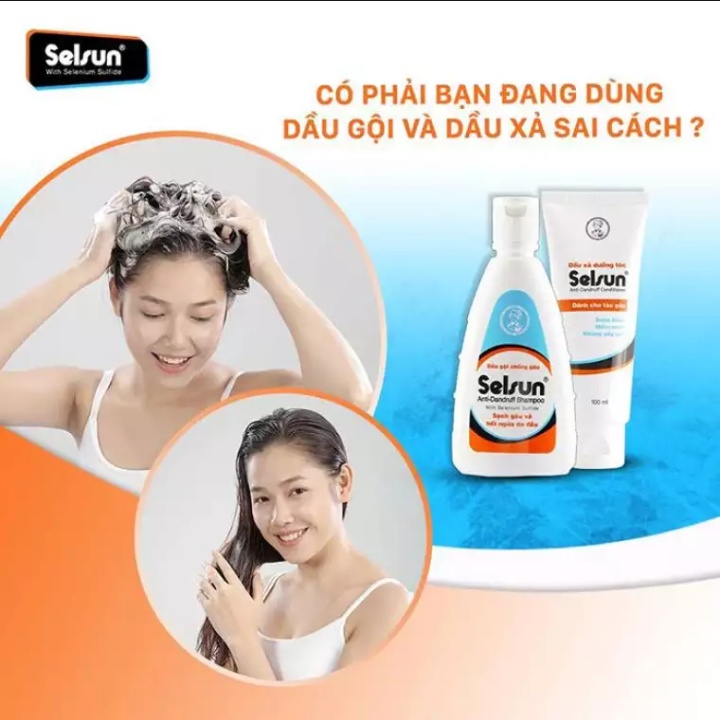 Bộ 1 dầu gội chống gàu Selsun 100ml+ 1 dầu xả dưỡng tóc Selsun 100ml