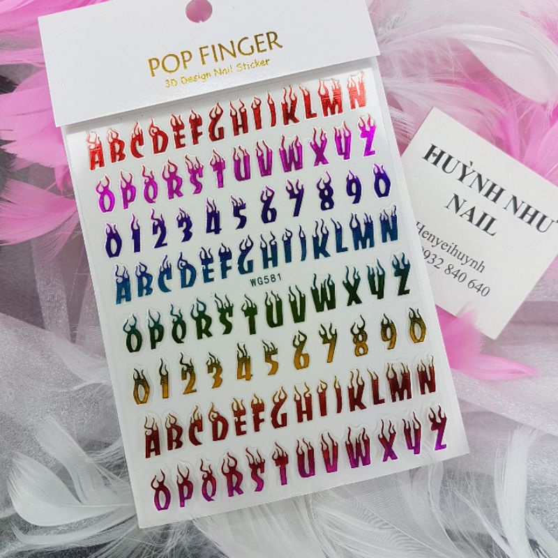 STICKER NAIL DÁN MÓNG MẪU CHỮ 💛 SỐ 💛 KÍ TỰ HÀNG LOẠI 1