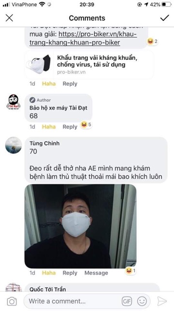 Khẩu trang vải kháng khuẩn Protech mask Pro-biker